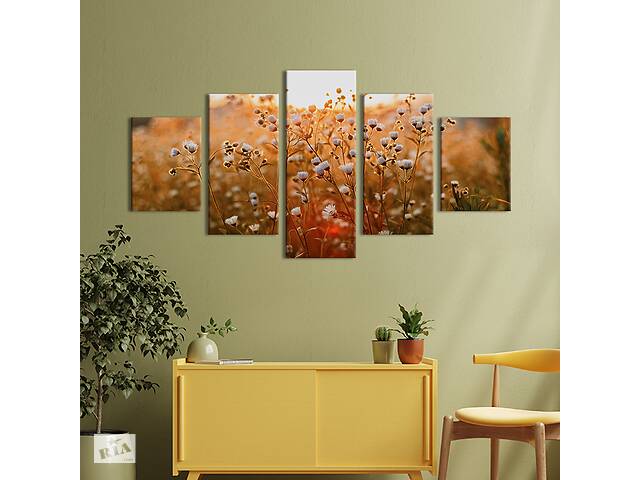 Картина на холсте KIL Art Дикие ромашки на рассвете 112x54 см (927-52)