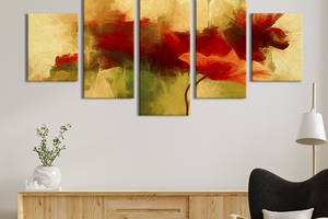 Картина на холсте KIL Art Дикие цветы мака акварелью 162x80 см (970-52)