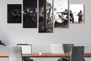 Картина на холсте KIL Art Динамичный шутер Tom Clancy's Rainbow Six Осада 162x80 см (1438-52)