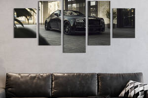 Картина на холсте KIL Art Эффектный чёрный Rolls-Royce Wraith 162x80 см (1399-52)