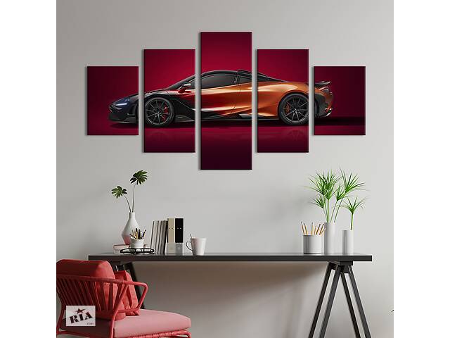 Картина на полотні KIL Art Фантастичний суперкар McLaren 765LT Strata 112x54 см (1377-52)