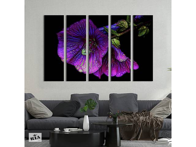 Картина на холсте KIL Art Фиолетовые цветы с красивым узором 87x50 см (1001-51)