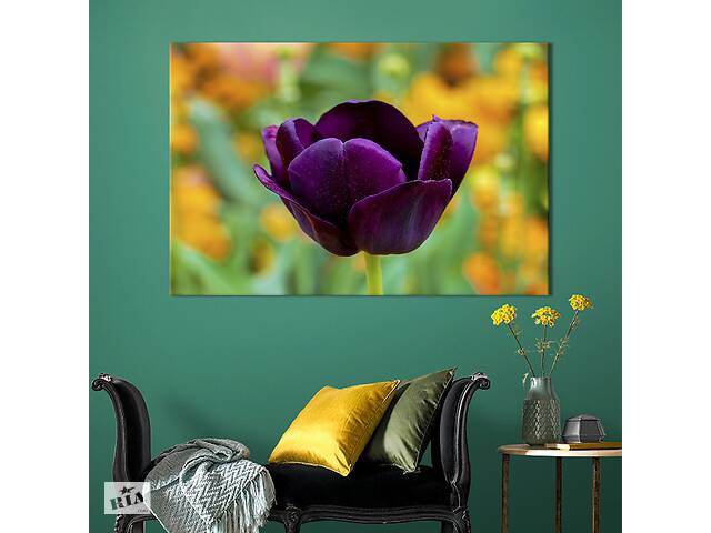 Картина на холсте KIL Art Фиолетовый тюльпан 75x50 см (1003-1)