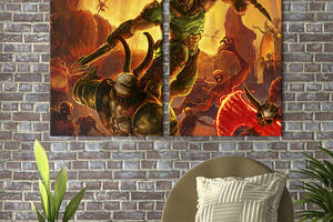 Картина на холсте KIL Art Герой игры Doom 111x81 см (1472-2)
