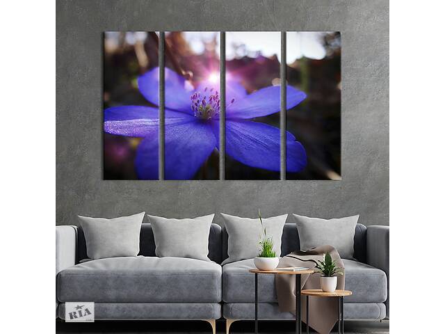 Картина на холсте KIL Art Голубой цветок 89x53 см (827-41)