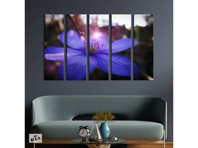 Картина на холсте KIL Art Голубой цветок в саду 87x50 см (827-51)