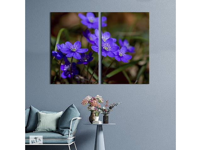 Картина на холсте KIL Art Голубые садовые цветы 165x122 см (828-2)