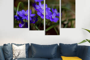 Картина на холсте KIL Art Голубые цветочки в саду 129x90 см (828-42)