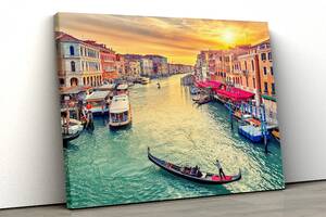 Картина на холсте KIL Art Гондола в канале Венеции 51x34 см (262)