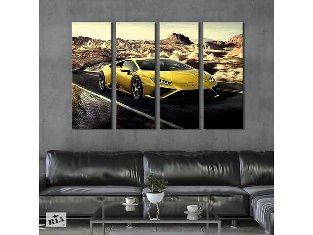Картина на холсте KIL Art Гоночный автомобиль Ламборджини Хуракан Эво 149x93 см (1335-41)