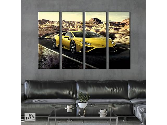 Картина на холсте KIL Art Гоночный автомобиль Ламборджини Хуракан Эво 89x53 см (1335-41)