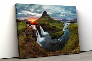 Картина на холсте KIL Art Горный водопад 122x81 см (327)