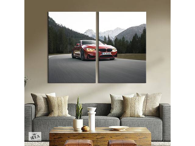 Картина на холсте KIL Art Грациозный красный BMW 111x81 см (1381-2)