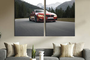Картина на холсте KIL Art Грациозный красный BMW 165x122 см (1381-2)