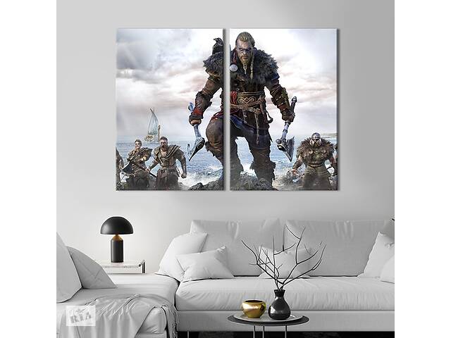Картина на холсте KIL Art Грозный викинг Эйвор / Кредо убийцы 165x122 см (1453-2)