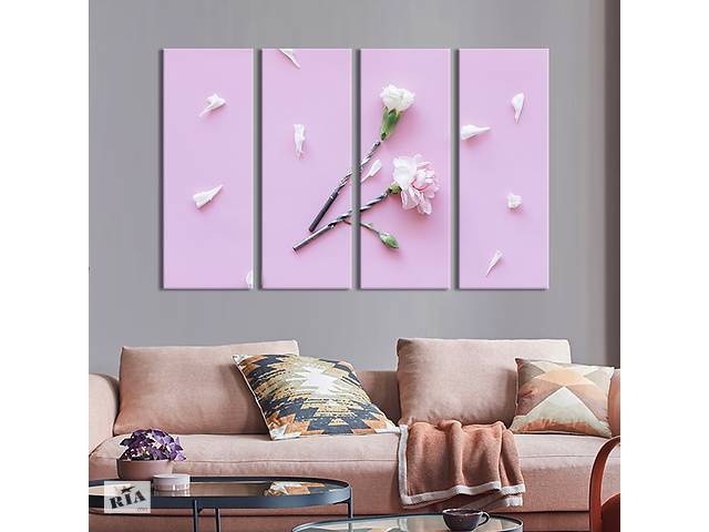 Картина на холсте KIL Art Гвоздики на розовом фоне 149x93 см (941-41)
