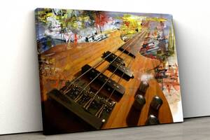 Картина на холсте KIL Art Гитара и абстракция 81x54 см (120)