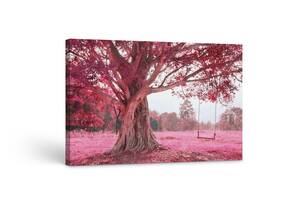 Картина на холсте KIL Art Качеля на розовом дереве 122x81 см (402)