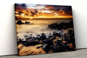 Картина на полотні KIL Art Камені на морському березі 81x54 см (399)
