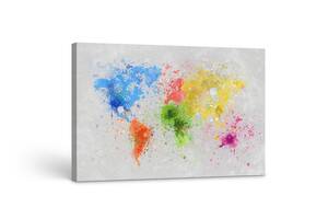 Картина на полотні KIL Art Карта світу акварель 122x81 см (201)