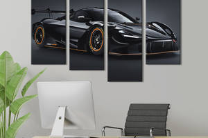 Картина на холсте KIL Art Хардкорный автомобиль McLaren 720S 129x90 см (1354-42)