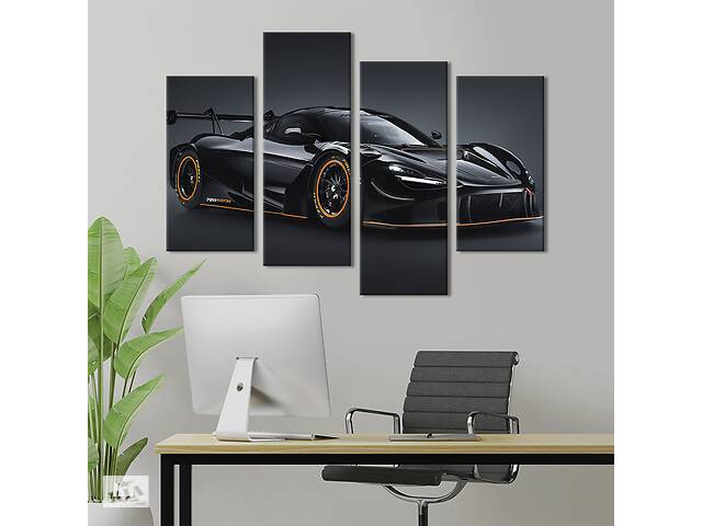 Картина на холсте KIL Art Хардкорный автомобиль McLaren 720S 89x56 см (1354-42)