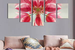 Картина на холсте KIL Art Хрупкая лилия розового цвета 187x94 см (1008-52)