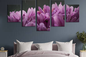 Картина на холсте KIL Art Хрупкие лепестки розовых хризантем 162x80 см (950-52)