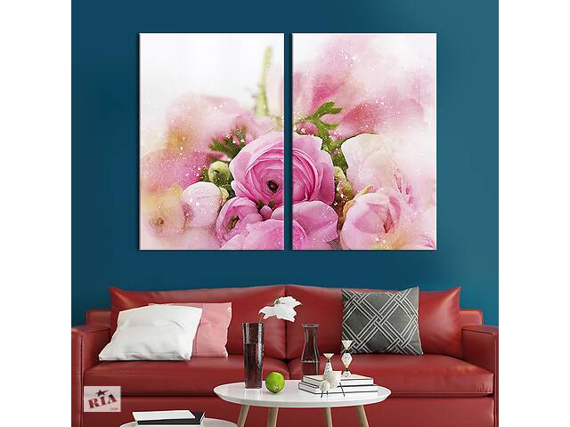 Картина на холсте KIL Art Хрупкие розовые пионы 71x51 см (857-2)