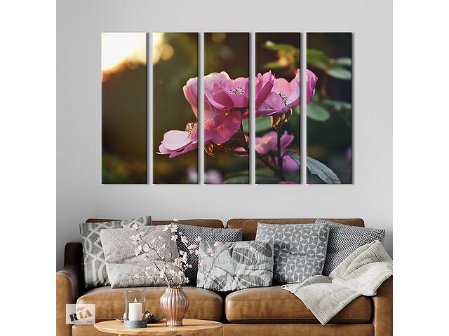 Картина на холсте KIL Art Хрупкие цветы шиповника 132x80 см (917-51)
