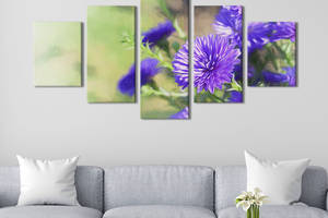 Картина на холсте KIL Art Хрупкие цветы синей хризантемы 162x80 см (905-52)
