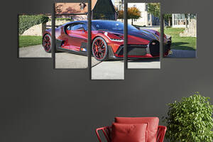 Картина на холсте KIL Art Коллекционное авто Bugatti Divo Lady Bug 112x54 см (1307-52)