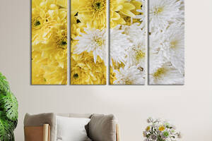 Картина на холсте KIL Art Композиция белых и жёлтых хризантем 209x133 см (932-41)