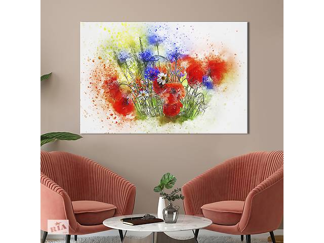 Картина на холсте KIL Art Композиция полевых цветов 122x81 см (851-1)