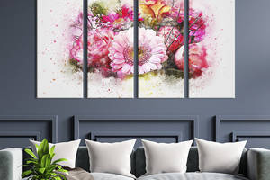 Картина на холсте KIL Art Композиция из розовых цветов 149x93 см (850-41)
