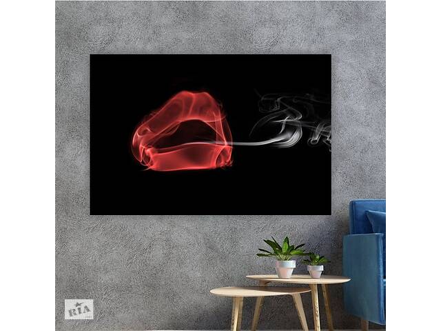Картина на холсте KIL Art Красные губы и дым 81x54 см (184)