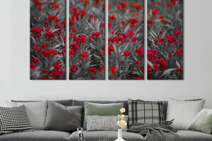 Картина на холсте KIL Art Красные пушистые цветы 149x93 см (922-41)