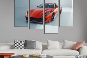 Картина на холсте KIL Art Красный кабриолет Ferrari 812 GTS 129x90 см (1374-42)