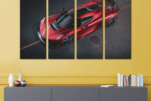 Картина на холсте KIL Art Красный Koenigsegg Jesko Absolut 209x133 см (1241-41)