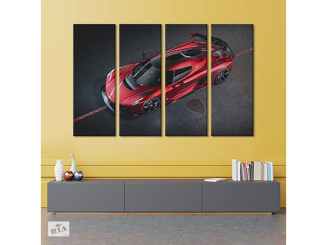 Картина на холсте KIL Art Красный Koenigsegg Jesko Absolut 149x93 см (1241-41)