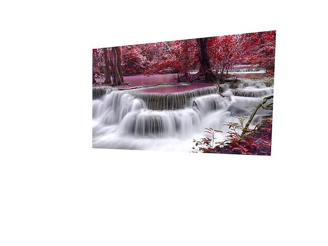 Картина на холсте KIL Art Красный лес и водопад 51x34 см (371)