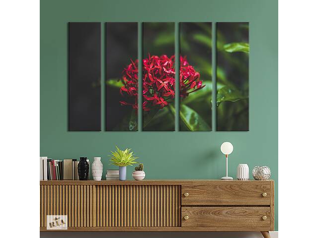 Картина на холсте KIL Art Красный цветок среди зелени 132x80 см (913-51)