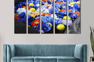 Картина на холсте KIL Art Красочные цветы хризантемы 87x50 см (875-51)