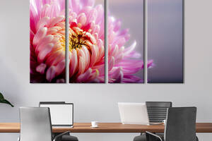 Картина на холсте KIL Art Красота розовой хризантемы 209x133 см (812-41)