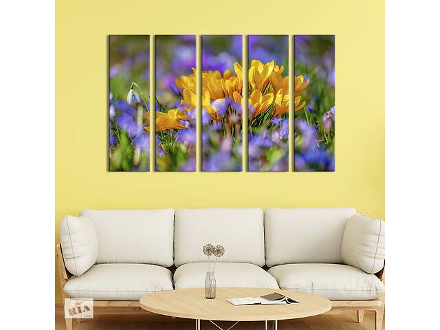 Картина на холсте KIL Art Красота весенних первоцветов 132x80 см (833-51)
