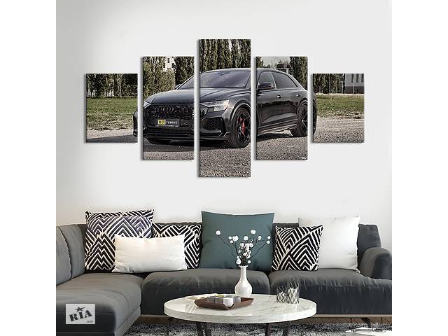 Картина на полотні KIL Art Красиве чорне авто Audi RS Q8 187x94 см (1376-52)