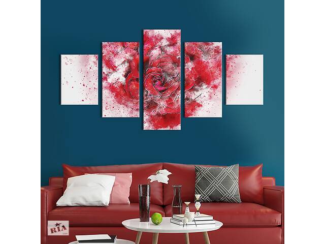 Картина на холсте KIL Art Красивые акварельные розы 187x94 см (821-52)