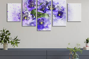 Картина на холсте KIL Art Красивые фиолетовые фиалки 187x94 см (820-52)