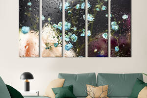 Картина на холсте KIL Art Красивые голубые цветы 132x80 см (940-51)