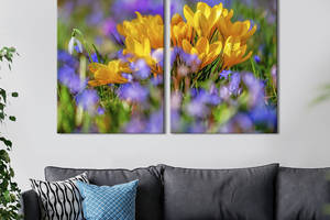 Картина на холсте KIL Art Красивые первоцветы 111x81 см (833-2)
